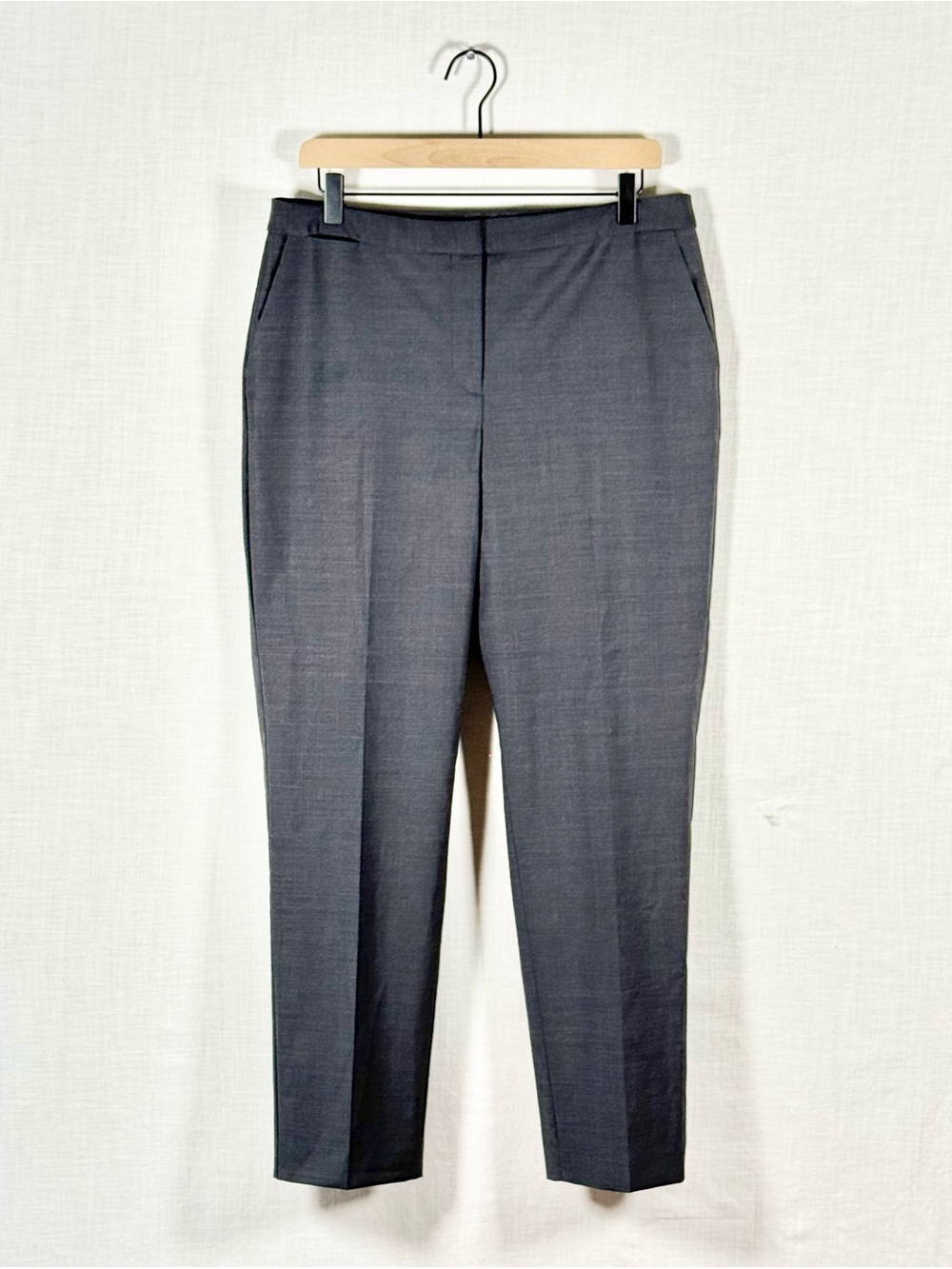 Talbots Petites Women’s 10P Dark Gray Wool Blend Stretch Ankle Dress Pants - Picture 2 of 7